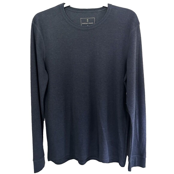 Mutual Weave Shirt Blue Men’s Sz LT Casual Cotton Blend Long Sleeved Crew Neck - Picture 1 of 9